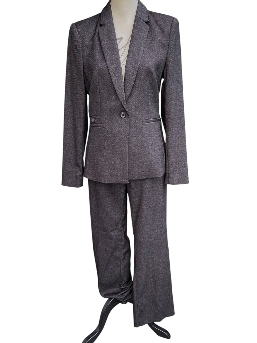 Next Tailoring Charcoal Grey Single Button Blazer/Straight Leg Pant Suit (8/10)